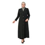 GONCAGÜL KADIN BÜYÜK BEDEN ASTARLI ERKEK YAKA DÜĞMELİ KIŞLIK ANNE KAŞE MANTO Antrasit