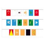 Gönder Bayrak Eski Türk Devletleri 17'li Ipe Dizili Bayrak Seti 30x45 cm - 30 x 45 cm