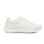 Gönderir 42450 Deri Yuvarlak Burun Dolgu Taban Bağcıklı Beyaz Kadın Sneaker