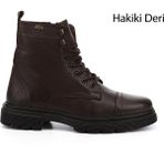 Gönderi(r) Erkek Koyu Kahve Floter Fermuarlı Hakiki Deri Postal Bot - Koyu Kahverengi