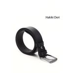 GÖNDERİ(R) Erkek Siyah Hakiki Deri 4 Cm Kot Kemeri
