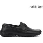 Gönderi(r) Erkek Siyah Rok Hakiki Deri Bağcıklı Ayakkabı