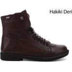 Gönderi(r) Kadın Bordo Antik Fermuarlı Kauçuk Taban Hakiki Deri Bot - Antik Bordo