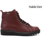 Gönderi(r) Kadın Bordo Antik Fermuarlı Kauçuk Taban Hakiki Deri Postal Bot - Antik Bordo