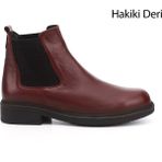 Gönderi(r) Kadın Bordo Antik Kauçuk Taban Hakiki Deri Chelsea Bot - Antik Bordo