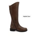 GÖNDERİ(R) Kadın Kahve Antik Çift Fermuarlı Kauçuk Taban Hakiki Deri Çizme