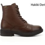 Gönderi(r) Kadın Kahve Floter Fermuarlı Hakiki Deri Postal Bot - Koyu Kahve