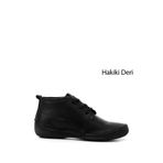 GÖNDERİ(R) Kadın Siyah Bağcıklı Hakiki Deri Comfort Bot