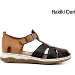 Gönderi(r) Kadın Siyah Dolgu Topuk Hakiki Deri Sandalet