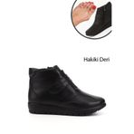 GÖNDERİ(R) Kadın Siyah Fermuarlı Kemik Çıkıntısına Özel Hakiki Deri Bot