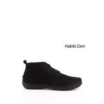 GÖNDERİ(R) Kadın Siyah Nubuk Bağcıklı Hakiki Deri Comfort Bot