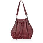 Gönderir Q0494 Bordo Floter Orta Boy Büzgülü Omuz ve Sırt Çantası