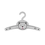Gondol Funny Bear 4'lü Gri Giysi Askısı