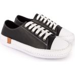 Gondol Içi Dışı Hakiki Deri Hafif Converse Tarz Ayakkabı USL.2136 - Siyah - 40