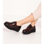 Gondol Lastik Detaylı Hakiki Deri Ayakkabı AST.8004 - Bordo Petek - 41 Bordo Petek - Bordo Croco