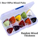 GongtuShop 1 Kutu ve 50 Karışık Stil Et Elektro Gitar Pick Akustik Muks Plectruhickness Gitar Aksesuarları Gyh (Yurt Dışından) - Renkli