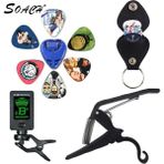 GongtuShop 1 Stil Çizgi Film 0,71 mm Soach Yeni Süper Değerli Alet Kiti Gitar Akort Aleti + Capo + Plectrum Tutucu + Anahtarlık + 6 Renk Seçtikleri Gitar Parçaları Aksesuarlar (Yurt Dışından) - Renkli