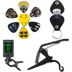 GongtuShop 13-1t Tarzı 0.96MM Soach Yeni Süper Değerli Alet Kiti Gitar Akort Aleti + Capo + Plectrum Tutucu + Anahtarlık + 6 Renk Seçtikleri Gitar Parçaları Aksesuarlar (Yurt Dışından) - Renkli