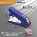 GongtuShop 50 Yaprak Mavi Stil Sayfalar Zahmetsiz Zımba Kağıt Kitap Ciltleme Zımbalama Makinesi Okul Ofis Malzemeleri Kırtasiye Aksesuarları Zımba (Yurt Dışından) - Beyaz - zımba makinesi - 1