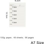 GongtuShop A7 Kurallı Stil Yüksek Li Halka Bağlayıcı Defter A5 Kişisel A6 A7 A8 Boyut Ekle Yedekler Gevşek Yaprak Spiral Günlüğü Planlayıcı Iç Çekirdek 100G Kağıt (Yurt Dışından) - Renkli - not defteri