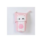 GongtuShop Beyaz Kedi Stili Sevimli Tuval Esnek Kalem Kutusu Kawaii Büyük Kapasiteli Okul Öğrenci Malzemeleri Kalem Çantası Kırtasiye Hediye Organizatör Tutucu Kutusu (Yurt Dışından)