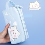 GongtuShop No.2 Tarzı 1 Adet Büyük Kapasiteli Kumaş Kalem Kutusu Sevimli Hayvanlar Kedi Kalem Kutusu Okul Malzemeleri Kırtasiye Hediye Kalem Çantası Öğrenci Kalem Çantası (Yurt Dışından) - Beyaz