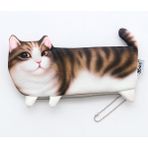 GongtuShop No.2 Tarzı 2018 Yenı Kawaii Yenilik Simülasyon Karikatür 3D Kedi Kalem Kutusu Yumuşak Bez Kız Erkek Öğrenci Için Okul Kırtasiye Kalem Çantası Hediye (Yurt Dışından) - Beyaz