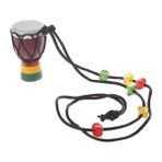 GongtuShop No.2 Tarzı Ahşap Klasik Jambe Davulcu Mini Djembe Perküsyon Afrika El Davul Bongo Hediye (Yurt Dışından) - Renkli