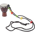GongtuShop No.4 Tarzı Ahşap Klasik Jambe Davulcu Mini Djembe Perküsyon Afrika El Davul Bongo Hediye (Yurt Dışından) - Renkli