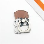 GongtuShop No.6 Tarzı 360 Derece Karikatür Hayvan Parmak Yüzük Akıllı Telefon Standı Tutucu Cep Telefonu Komik Ayı Tutucu iPhone Tüm Telefonlar Için Standı (Yurt Dışından) - Beyaz - 1