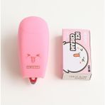 GongtuShop Pembe Teklif Tarzı Sandro Mini Karikatür Zımba Zımbalı Şirin Küçük Zımba Ofis Kırtasiye (Yurt Dışından) - Beyaz - zımba makinesi - 1