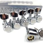GongtuShop Silver 4R2L Style 1 Takım 6 Sıralı Vidasız Kilitleme Elektro Gitar Makinesi Kafaları Akort Aletleri Kilit Dize Ayar Mandalları Krom Gümüş (Yurt Dışından)