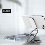 GongtuShop Siyah Stil Evrensel Metal Manyetik Telefon Zil Tutucu Ultra-Ince Katlama Kaldırma Rota Montaj Braketi Masaüstü Masa Parmak Araba Tablet Standı Klip (Yurt Dışından) - Beyaz - 1