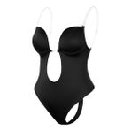 GongtuShop Siyah Stil M Boyutu Bodysuit Derin V Backless Karın Korse Görünmez Askılar Sütyen Vücut Elbise Abiye Shapewear (Yurt Dışından)