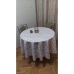 gonk Yuvarlak,damask Desenli,duck (sıvı Itici ,leke Tutmaz) Kumaş, Yemek Masası Örtüsü