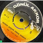 Gönül Akkor - Nerde Akşam Orda Sabah / Aşkolsun (45'Lik Plak, Netfon/Atlas)