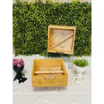 Gönül Bambu Ahşap Kare Peçetelik Organizeri (18X18X5CM) 1 Adet.