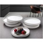 Gönül Collection Gönül Yuvarlak Porselen Pasta Tabak | 14,5 × 1,6 cm - Beyaz
