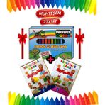 Gönül Eğlenceli Boyama Seti (12'li silinebilen mum Boya + 2 Boyama Kitabı)