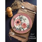 Gönül Mutfak Magnolya Çiçek Desenli Seramik Pasta Tabağı 6'lı 19 cm - Belirtilmemiş - Çok Renkli