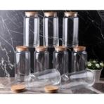Gönül Porselen Bambu Vakumlu Kapaklı 1,3 Lt Cam Kavanoz 9'lu Set G2736