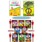 Gönül Yayıncılık 1. Sınıf Hızlı Okuma Kitabı+Bulmacalarla Öğreniyorum+1. Sınıf Büyük Boy 8'li Hikaye Kitabı Seti (Ciltli)