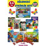 GÖNÜL YAYINCILIK 4-6 Yaş Çocuklar Için Eğlenceli Etkinlik Seti(MUM BOYA 5 ADET BOYAMA KİTABI. 2 PUZZLE)