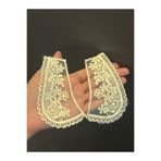 Gönülden Tasarım 10x7 Cm Nakış İşleme Güpür Krem Rengi Bebe Yaka Dikiş Aksesuarı