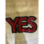 Gönülden Tasarım 12X25 cm Pul Payetli Yes Yazı Arma Yama Dikiş Hobi Aplike Giyim Aksesuarı