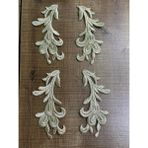 Gönülden Tasarım 14X6 cm 4 Adet Altın Sarısı Nakış Işleme Osmanlı Deseni Arma Yama Set Dikiş