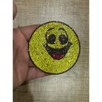 Gönülden Tasarım 8x8 cm Ütü Ile Yapışan Gülen Surat Smile Arma Yama Dikiş Hobi Aksesuarı