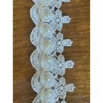Gönülden Tasarım Beyaz Güpür Desenli Şerit Aplike Tül Şerit Inci Boncuklu Şerit Aplike (1 Metre) - EN 5