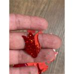 Gönülden Tasarım Çanta ve Supla Birinci Kalite Lazer Kesim Lale Kırmızı Simli Pul 4 cm 50 gr - 1