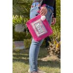 Gönülden Tasarım Love Tüylü Aplike Ponpon Detaylı Tasarım Pembe Pullu Portföy Clutch El Çanta - 29X25